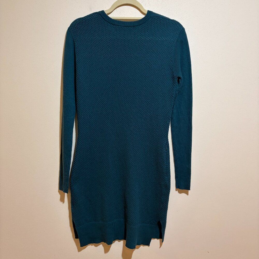 Title Nine Size S Small Woolicious Waffle Sweater Dress Dark Teal Blue - Picture 11 of 13